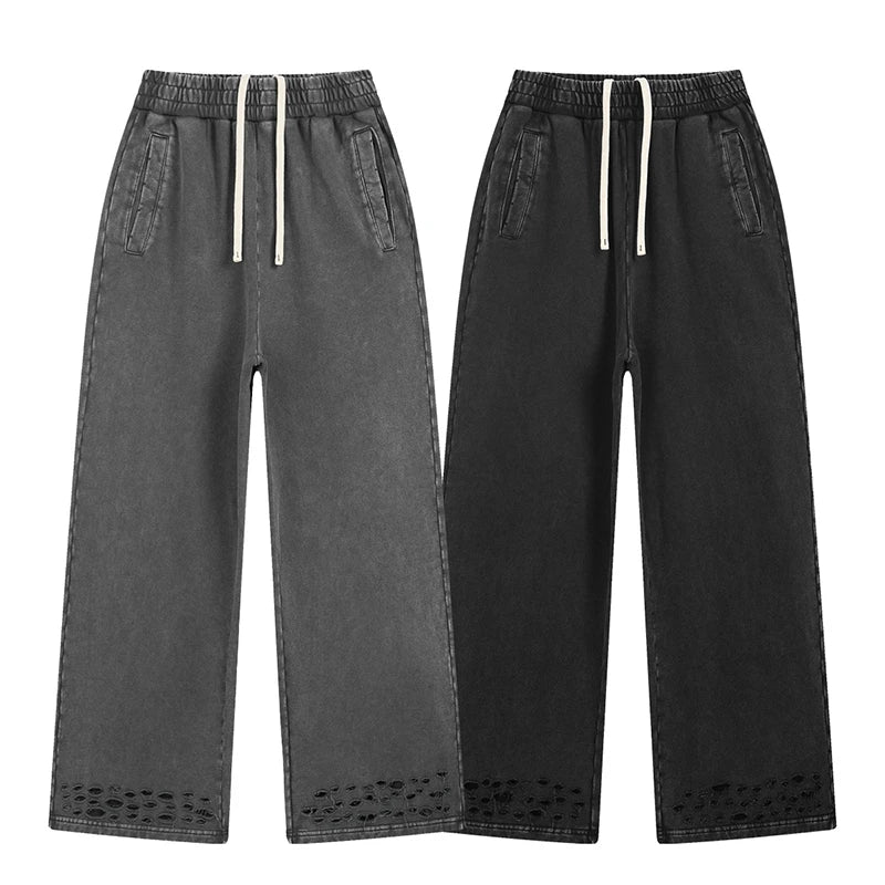 Faded & Distressed Baggy Sweatpants