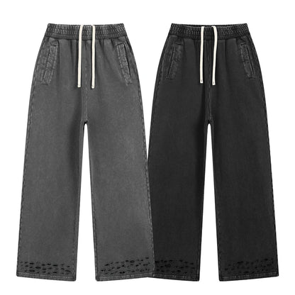 Faded & Distressed Baggy Sweatpants
