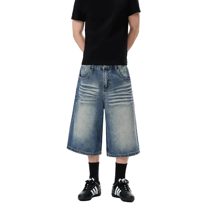 Vintage Whiskered Wash Baggy Long Jorts