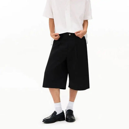 Pleated Long Suit Shorts