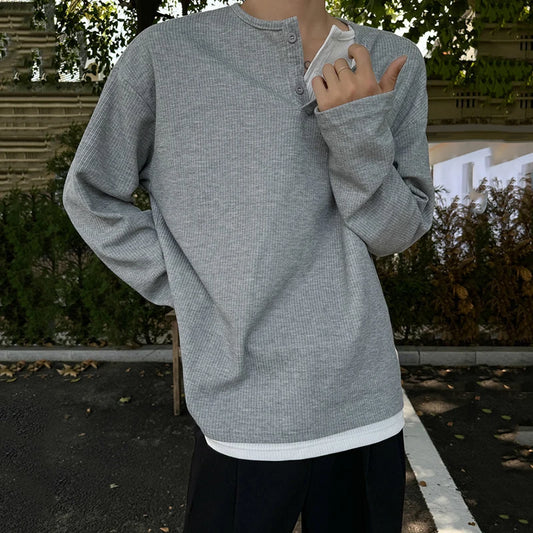 Double Layered V-Neck Long Sleeve