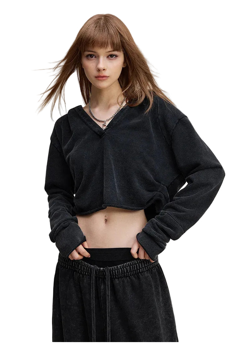 Womens V-Neck Pullover Hoodie