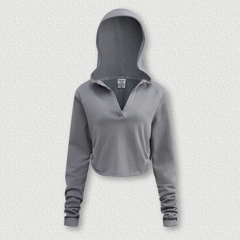 Womens V-Neck Pullover Hoodie