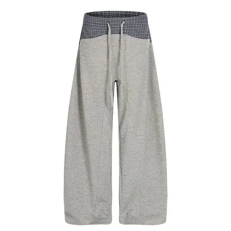 Plaid To Gray Baggy Sweatpants