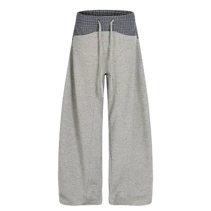 Plaid To Gray Baggy Sweatpants