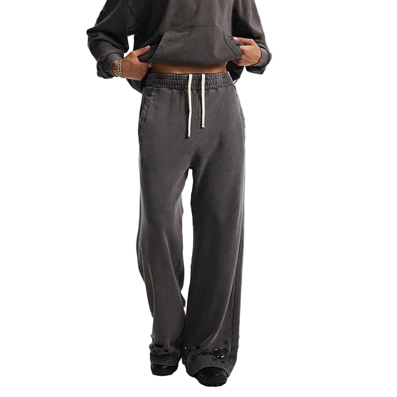 Faded & Distressed Baggy Sweatpants