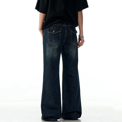 Dark Indigo Rinse Wash Baggy Jeans