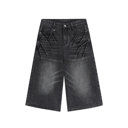Scratched Baggy Long Jorts
