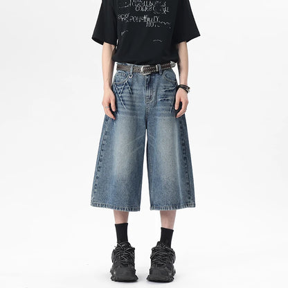 Scratched Baggy Long Jorts
