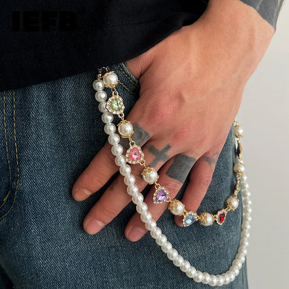 Pearl and Diamond Wallet Chain