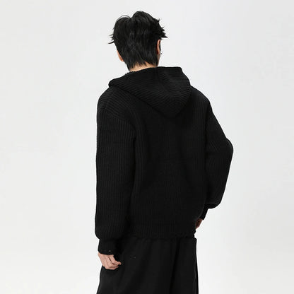 Knit Hooded Cardigan
