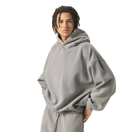 Vintage Boxy Button Hoodie