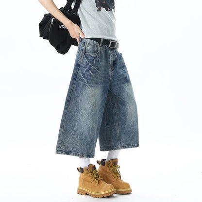 Tide Blue Baggy Long Jorts