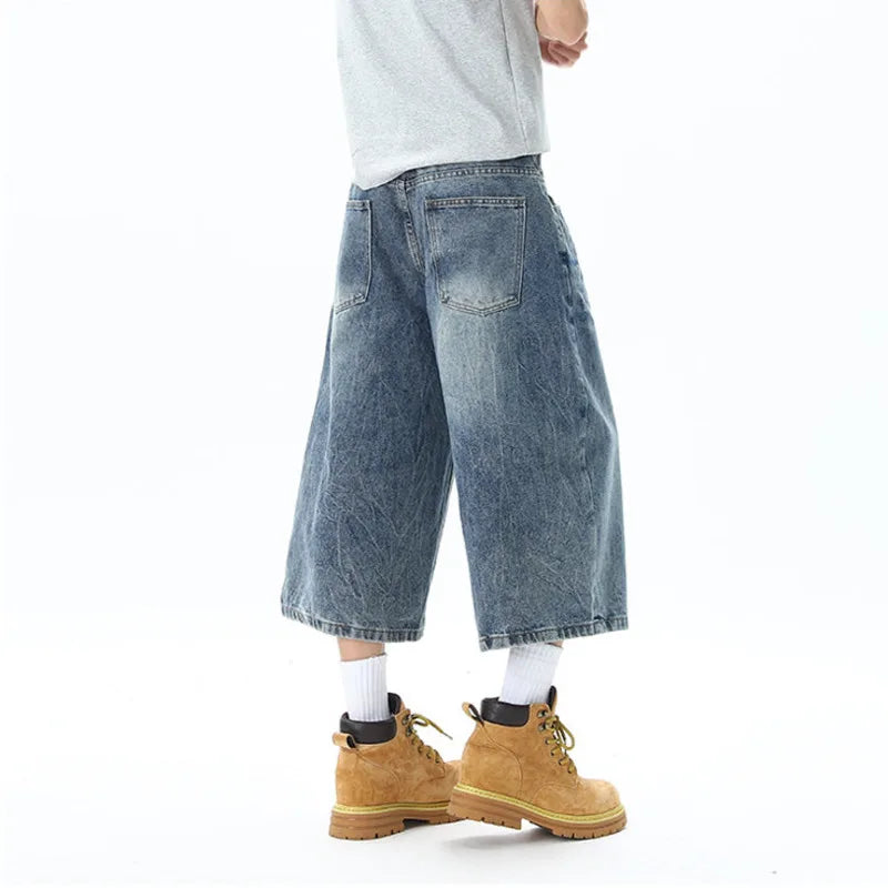 Tide Blue Baggy Long Jorts