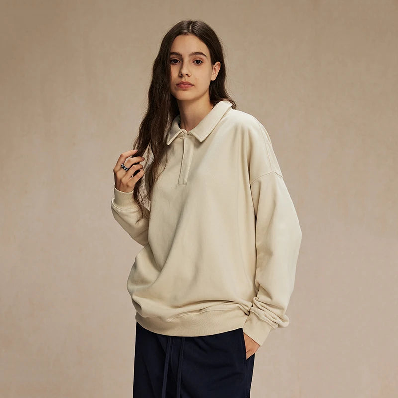 Quarter Button-Up Long Sleeve Polo