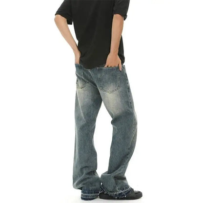 Deep Blue Whiskered Boot Cut Denim