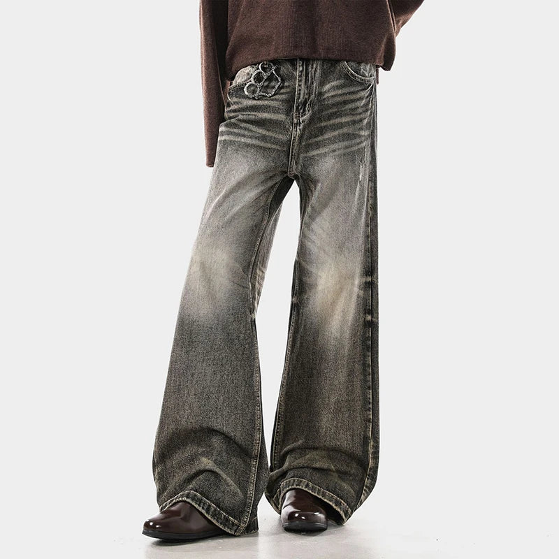 Vintage Gray Boot-Cut Jeans