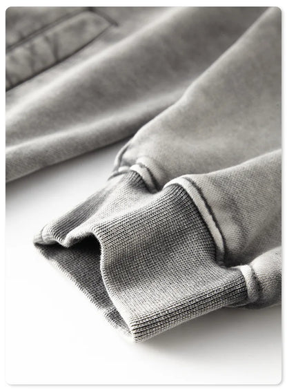 Faded Double Zip Up Fleece Bomber Jacket