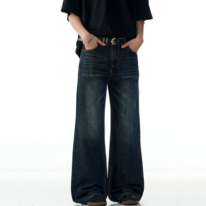 Dark Indigo Rinse Wash Baggy Jeans