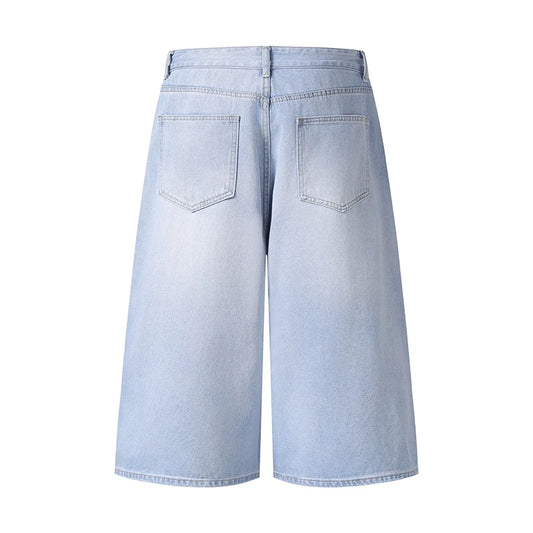 Light Wash Baggy Long Jorts