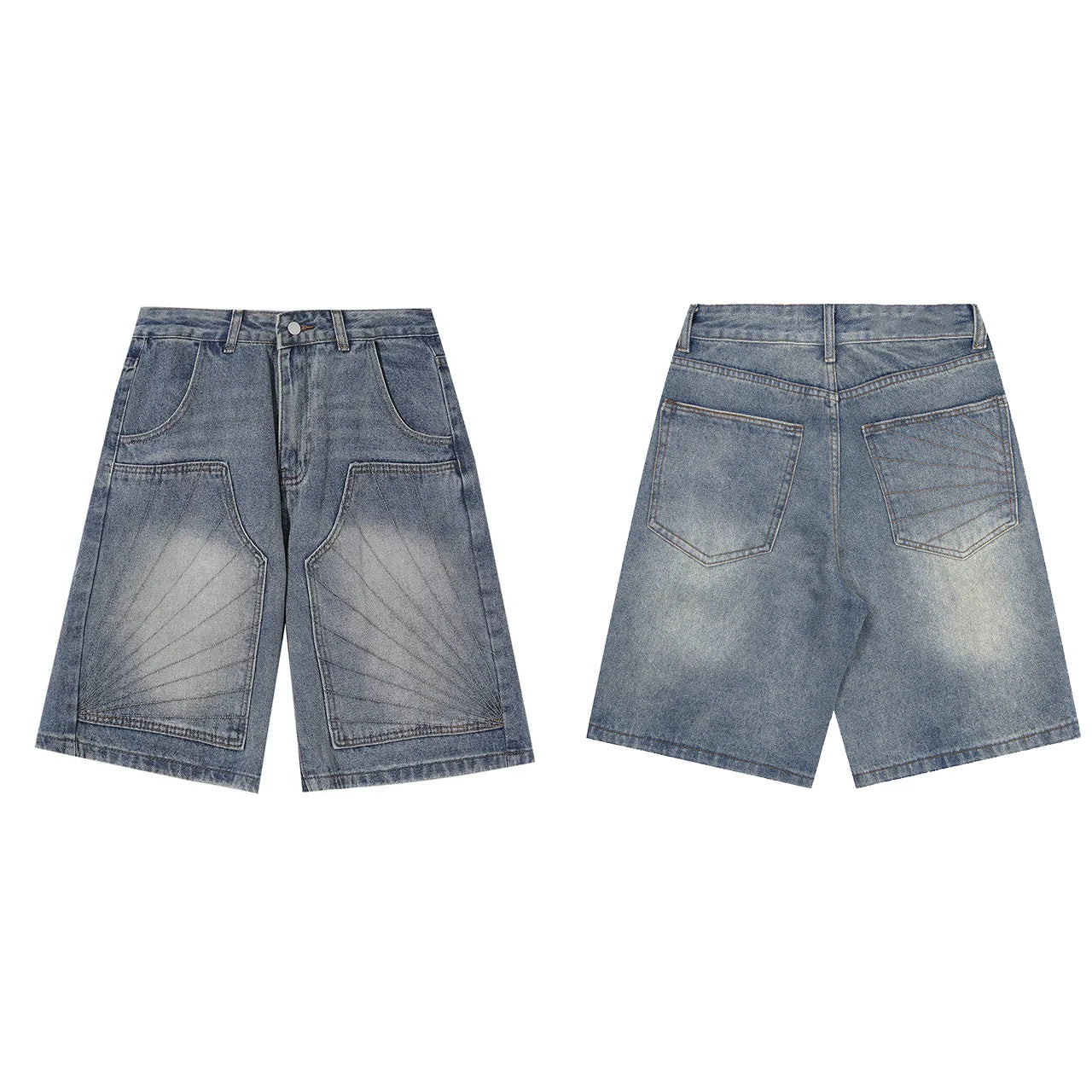 Vintage Blue Double Knee Baggy Jorts