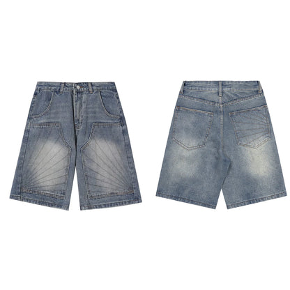 Vintage Blue Double Knee Baggy Jorts