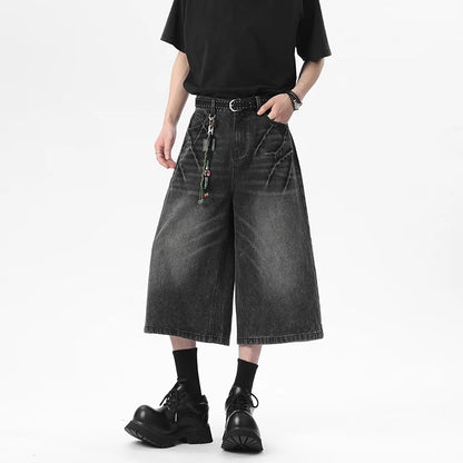 Scratched Baggy Long Jorts