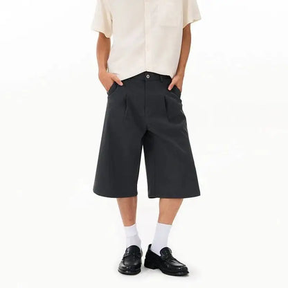 Pleated Long Suit Shorts