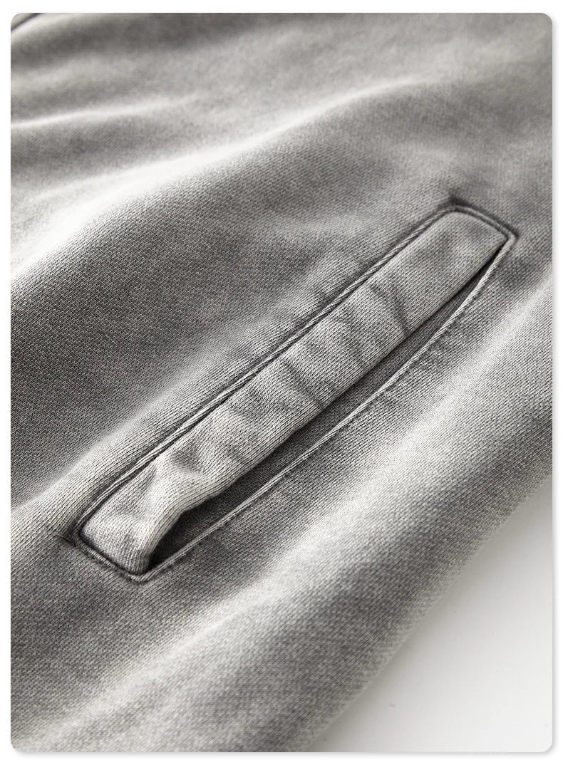 Faded Double Zip Up Fleece Bomber Jacket