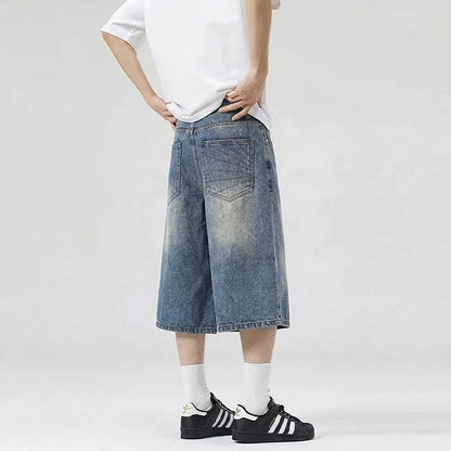 Vintage Blue Double Knee Baggy Jorts