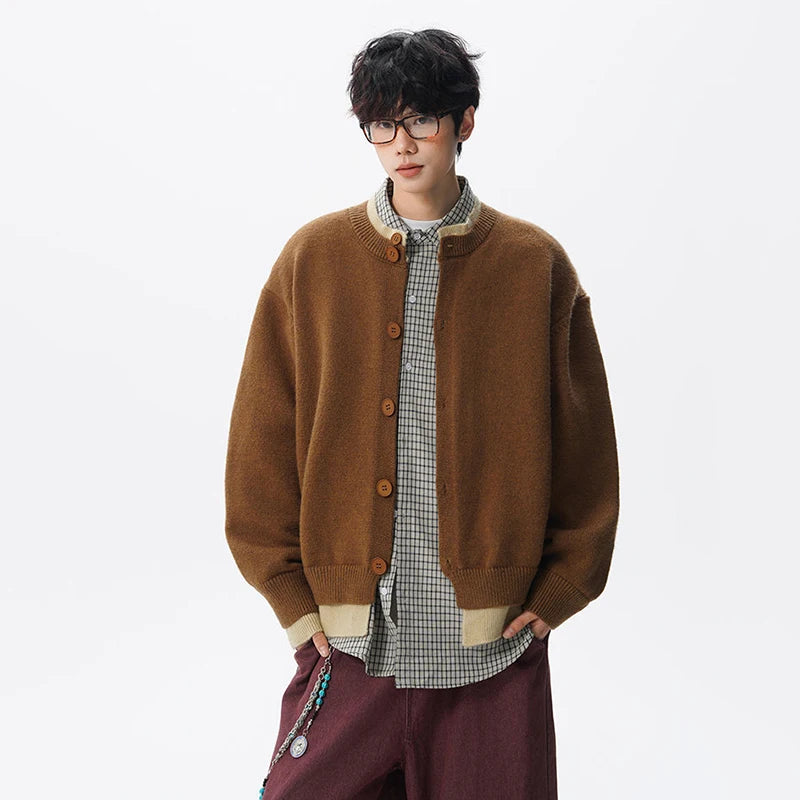 Double Layer Contrast Cardigan