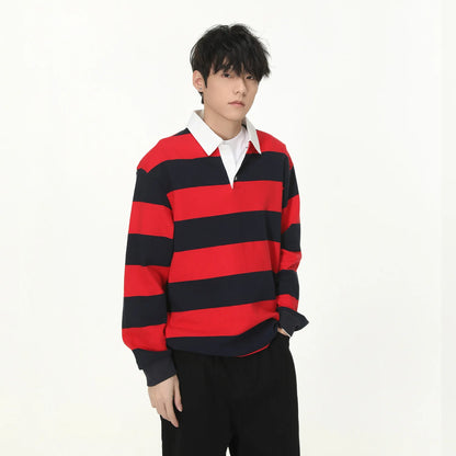 Striped Long Sleeve Polo