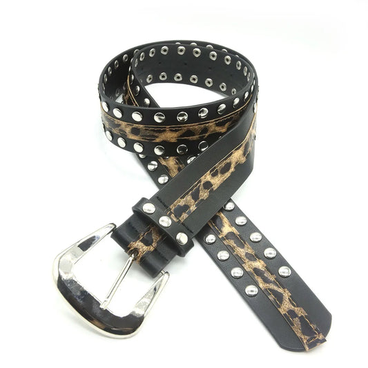 Rivet Leopard Belt