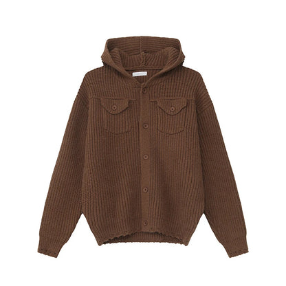 Knit Hooded Cardigan