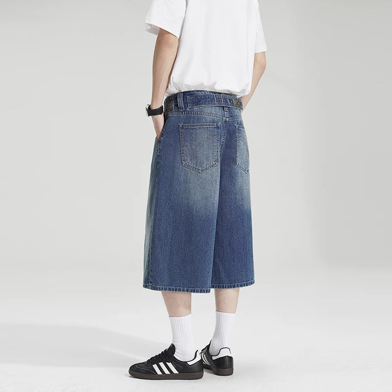 Classic Blue Faded Baggy Long Jorts