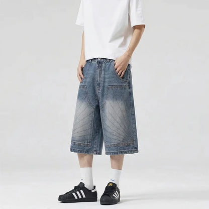 Vintage Blue Double Knee Baggy Jorts