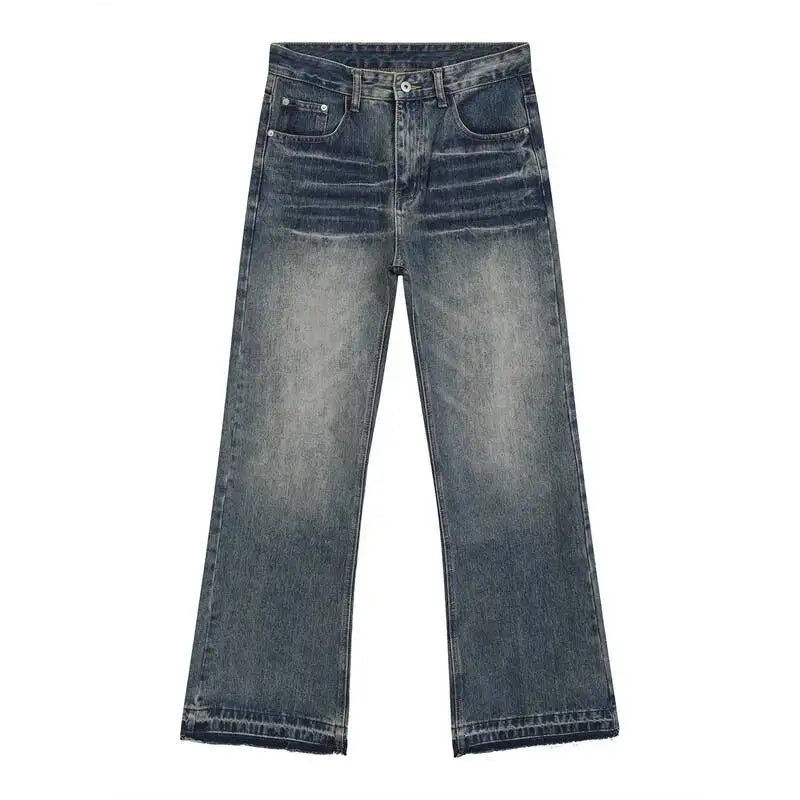 Deep Blue Whiskered Boot Cut Denim