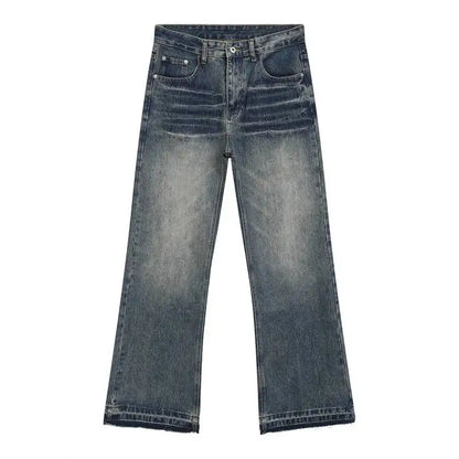 Deep Blue Whiskered Boot Cut Denim