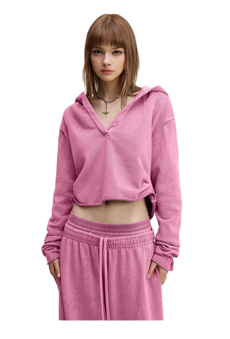 Womens V-Neck Pullover Hoodie