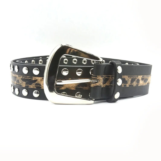 Rivet Leopard Belt