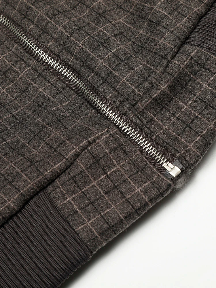 Plaid Jacket w/ Fur-Lined Collar