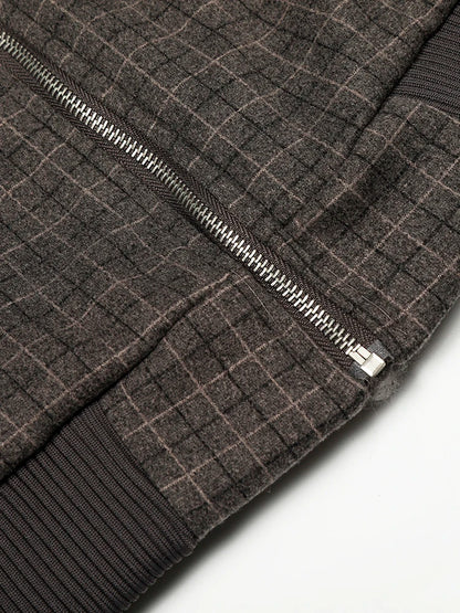 Plaid Jacket w/ Fur-Lined Collar