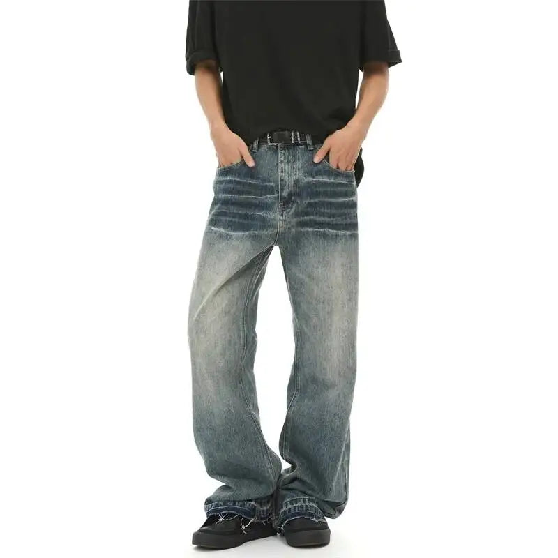 Deep Blue Whiskered Boot Cut Denim
