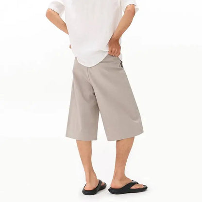 Pleated Long Suit Shorts