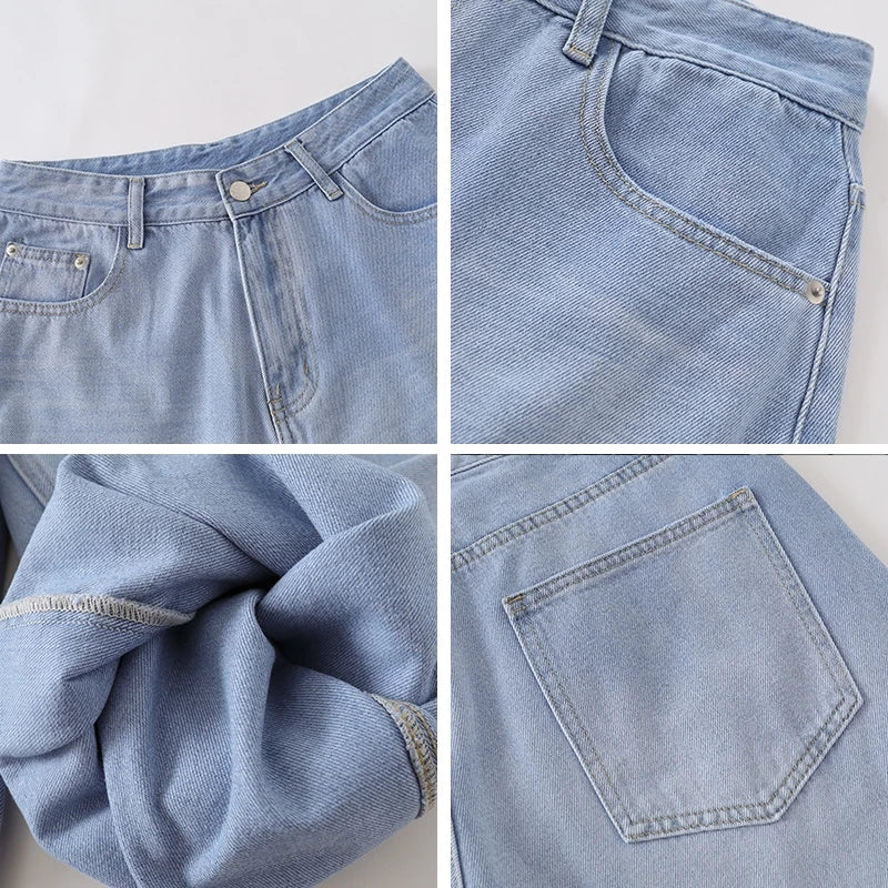 Light Wash Baggy Long Jorts