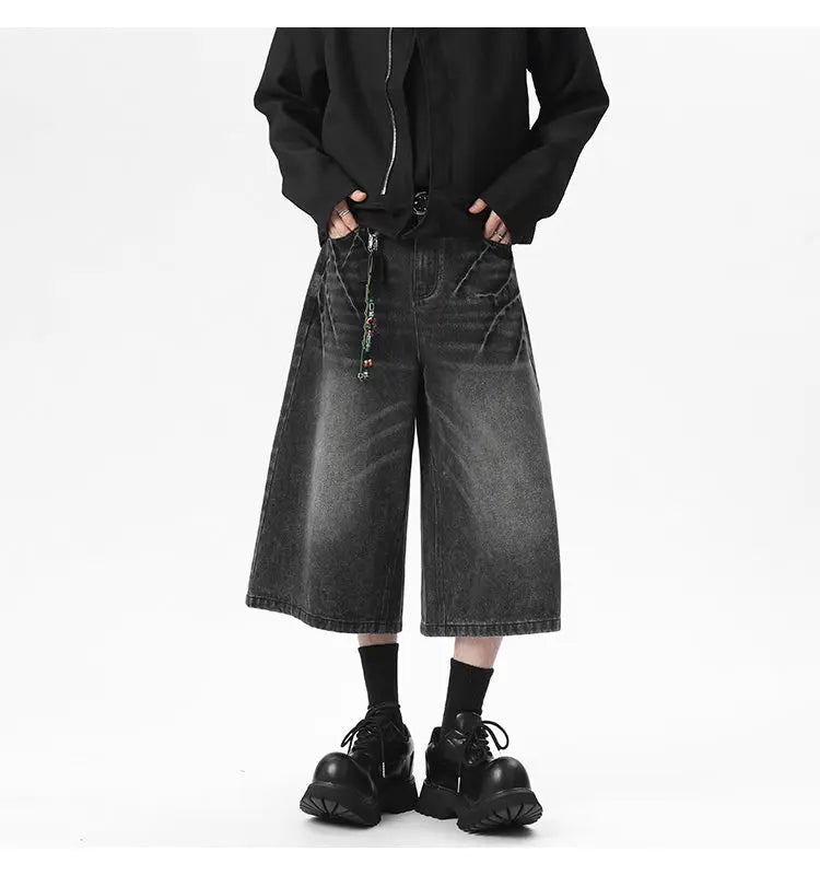Scratched Baggy Long Jorts