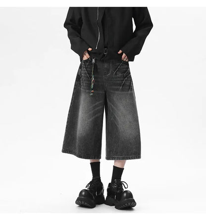 Scratched Baggy Long Jorts