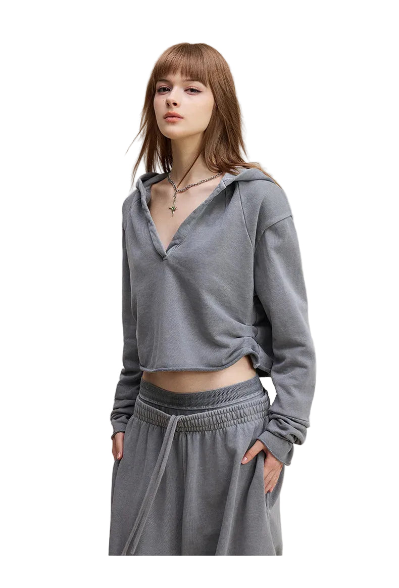Womens V-Neck Pullover Hoodie