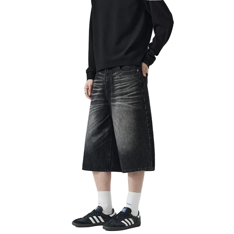 Whiskered & Faded Baggy Long Jorts