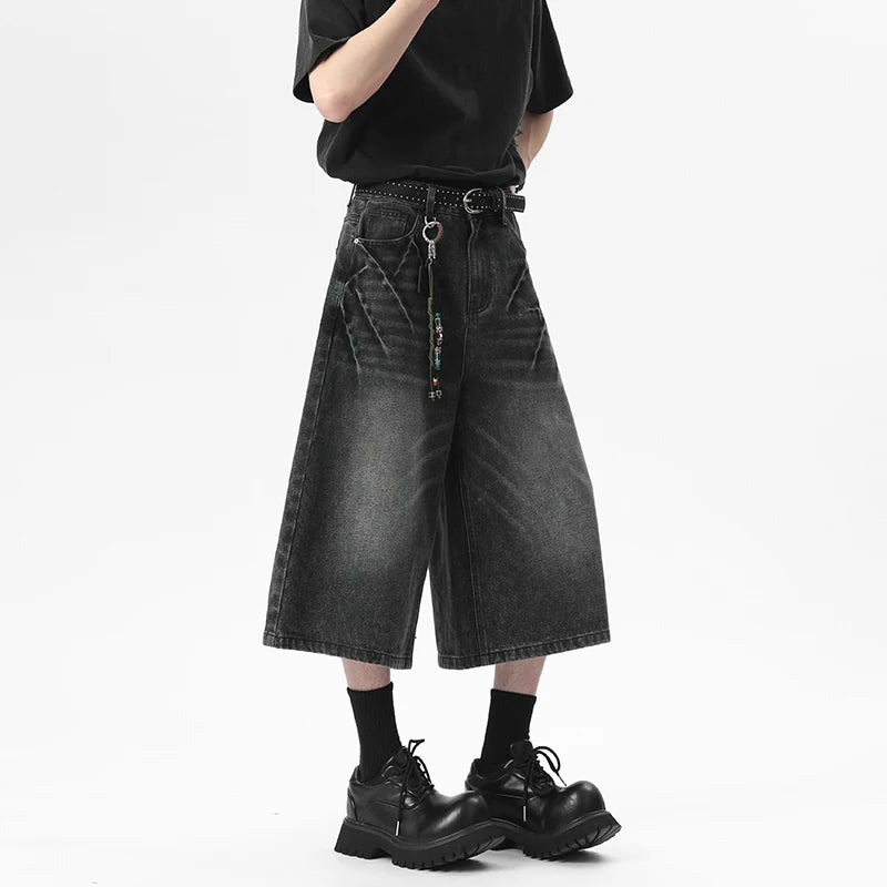 Scratched Baggy Long Jorts